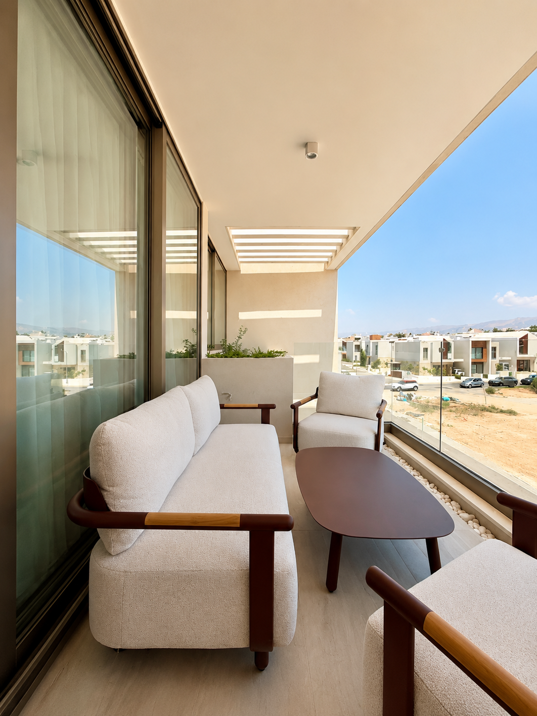 Furnished private balcony at Avalon Gardens A202