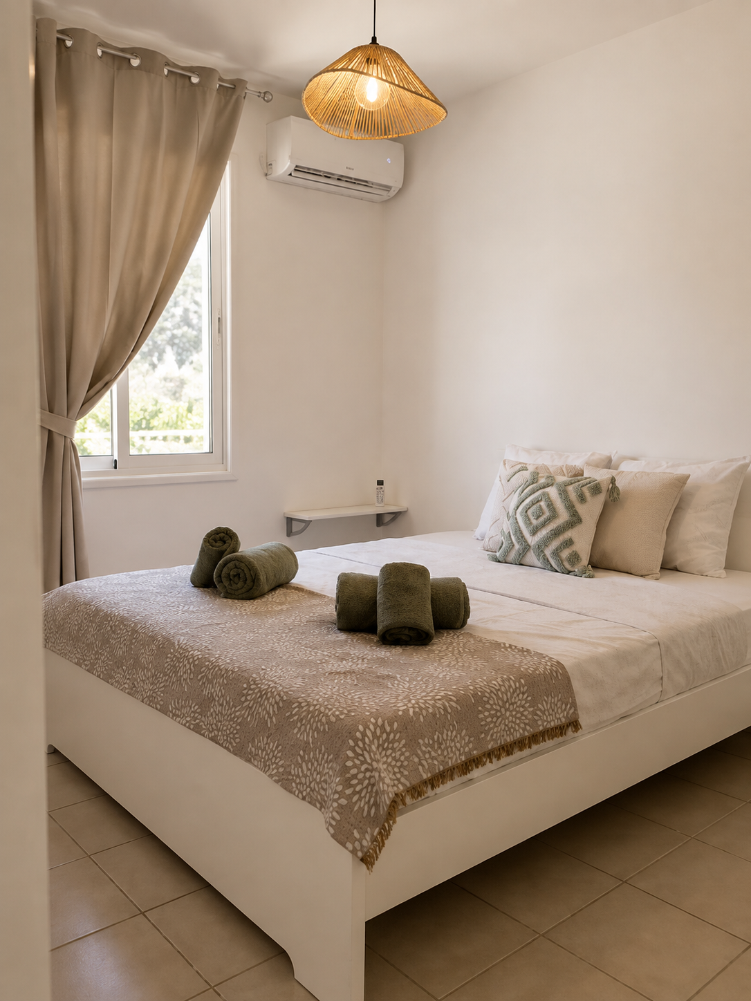 Second double bedroom with air conditioning at Pervolia 206 Apartment