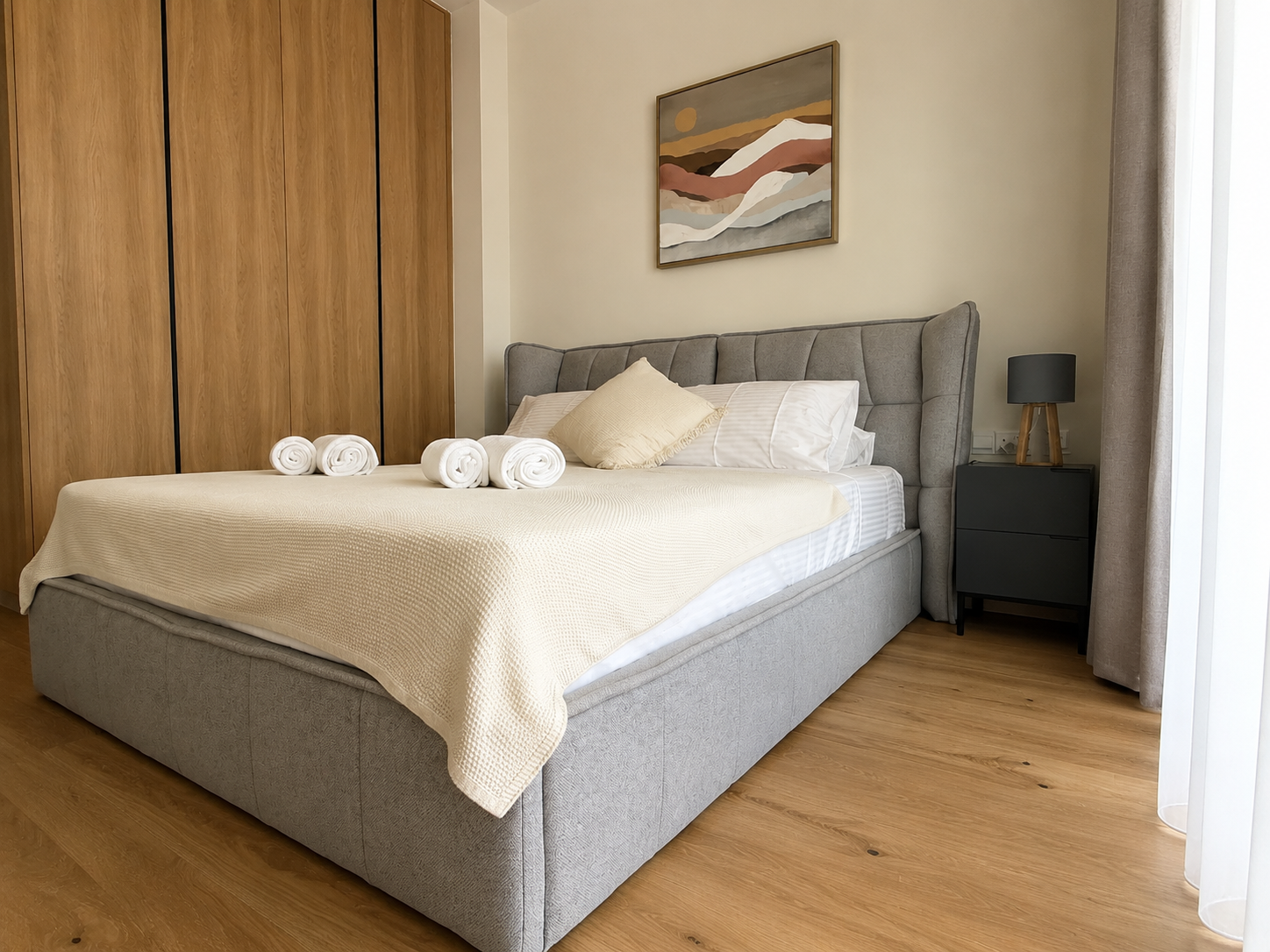 Double bedroom with built-in wardrobes at Avalon Gardens B203