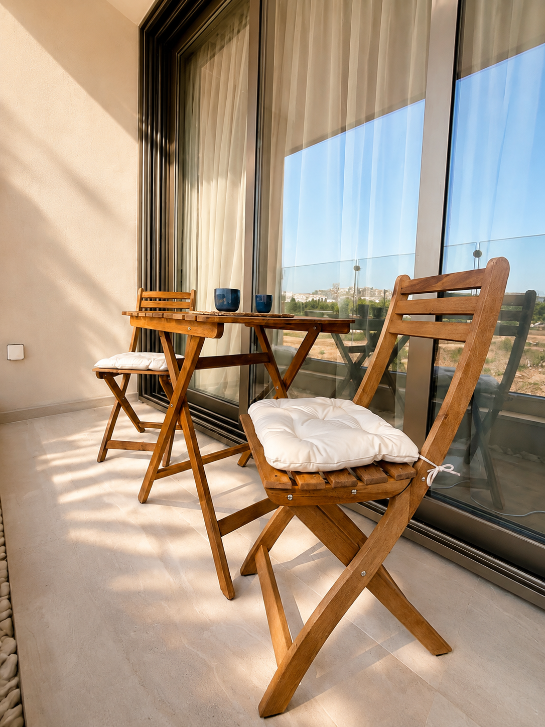 Furnished private balcony at Avalon Gardens B101